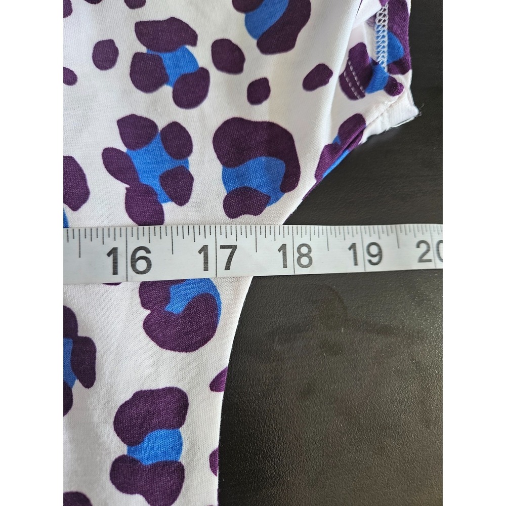 LuLaRoe Mitzi XS‎ Leopard Print Dress Belted Short Sleeve NWT White Blue - Picture 4 of 7